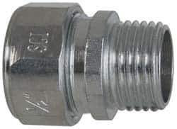 Cooper Crouse-Hinds - 0.55 to 0.65" Cable Capacity, Liquidtight, Straight Strain Relief Cord Grip - 1/2 NPT Thread, 1-5/16" Long, Steel - Best Tool & Supply