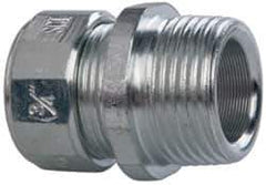 Cooper Crouse-Hinds - 0.15 to 1/4" Cable Capacity, Liquidtight, Straight Strain Relief Cord Grip - 3/4 NPT Thread, 1-5/16" Long, Steel - Best Tool & Supply