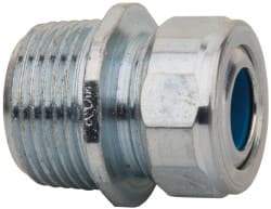 Cooper Crouse-Hinds - 0.35 to 0.45" Cable Capacity, Liquidtight, Straight Strain Relief Cord Grip - 3/4 NPT Thread, 1-5/16" Long, Steel - Best Tool & Supply