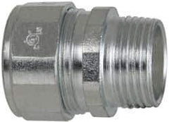 Cooper Crouse-Hinds - 0.65 to 3/4" Cable Capacity, Liquidtight, Straight Strain Relief Cord Grip - 3/4 NPT Thread, 1-9/16" Long, Steel - Best Tool & Supply