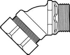 Cooper Crouse-Hinds - 0.15 to 1/4" Cable Capacity, Liquidtight, Elbow Strain Relief Cord Grip - 1/2 NPT Thread, 1-25/32" Long, Malleable Iron - Best Tool & Supply