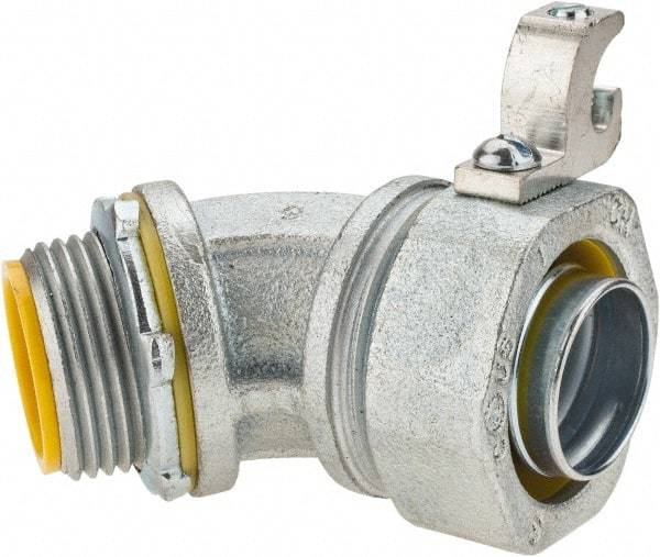 Cooper Crouse-Hinds - 1" Trade, Malleable Iron Threaded Angled Liquidtight Conduit Connector - Insulated - Best Tool & Supply