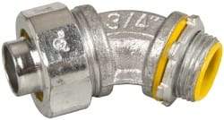 Cooper Crouse-Hinds - 3/4" Trade, Malleable Iron Threaded Angled Liquidtight Conduit Connector - Insulated - Best Tool & Supply