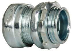 Cooper Crouse-Hinds - 1/2" Trade, Steel Compression Straight EMT Conduit Connector - Noninsulated - Best Tool & Supply