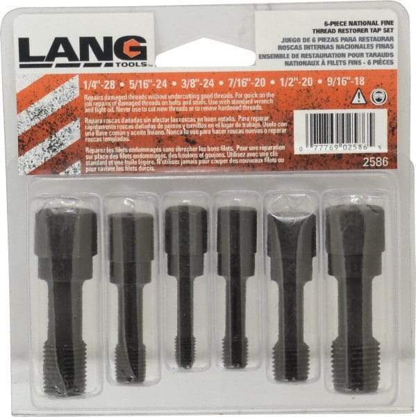 Lang - UNF, 3 & 4 Flute, Zinc Finish, Carbon Steel Tap Set - Right Hand Cut - Best Tool & Supply