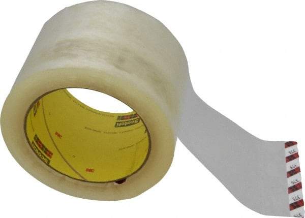 3M - 3" x 55 Yd Clear Rubber Adhesive Sealing Tape - Polypropylene Film Backing, 3.1 mil Thick, 70 Lb Tensile Strength, Series 375 - Best Tool & Supply