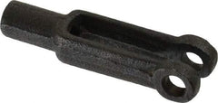 Jergens - 10-32 Thread, 7/16" Yoke Width, Carbon Steel, Tapped Yoke - 3/16" Hole Diam, 1" Hole Center to Neck, 3/8" Yoke Arm Height, 5/16" Neck Diam, 9/16" Neck Length, 1-9/16" OAL - Best Tool & Supply