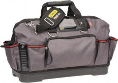 Stanley - 16 Pocket Black & Gray Polyester Tool Bag - 9-1/4" Wide x 19-1/4" Deep x 12-3/4" High - Best Tool & Supply