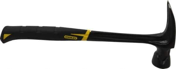 Stanley - 1-3/8 Lb Head, Straight Rip Claw Framing Hammer - 16" OAL, Forged Steel Head, 1-5/16" Face Diam, Smooth Face, Steel Handle with Grip - Best Tool & Supply