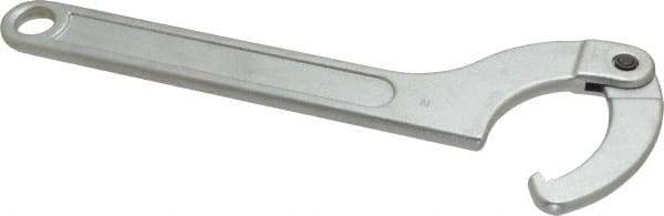 Facom - 3-5/32" to 4-23/32" Capacity, Satin Chrome Finish, Adjustable Hook Spanner Wrench - 13-37/64" OAL, 7/32" Hook Pin Height - Best Tool & Supply