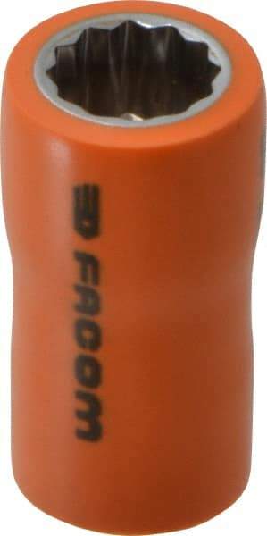 Facom - 3/8" Drive, Standard Hand Socket - 12 Points, 1-13/16" OAL, Alloy Steel - Best Tool & Supply