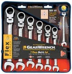 GearWrench - 7 Piece, 10mm to 19mm, Ratcheting Combination Wrench Set - Metric Measurement Standard, Chrome Finish, Comes in Tray - Best Tool & Supply