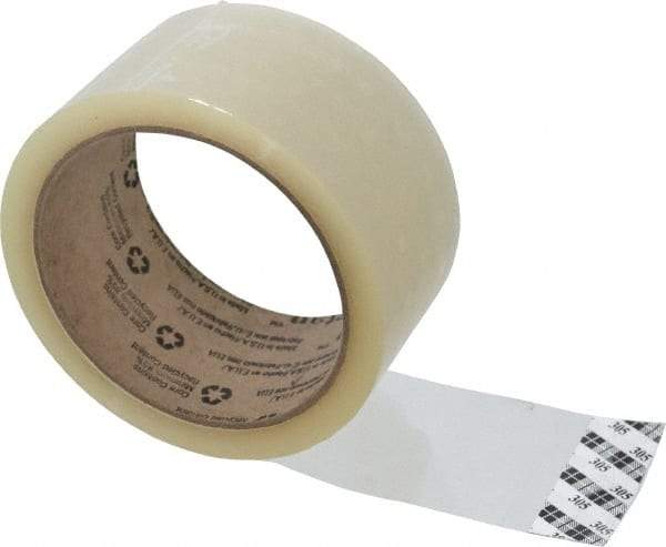 3M - 2" x 55 Yd Clear Acrylic Adhesive Sealing Tape - Polypropylene Film Backing, 1.8 mil Thick, 19 Lb Tensile Strength, Series 305 - Best Tool & Supply