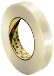 3M - 24mm x 55m Clear Rubber Adhesive Strapping Tape - Hot Melt Synthetic Rubber Resin Backing, 6.6 mil Thick, 380 Lb Tensile Strength, Series 898 - Best Tool & Supply