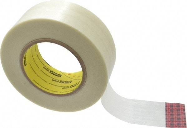 3M - 2" x 60 Yd Clear Rubber Adhesive Packaging Tape - Polypropylene Film Backing, 6.6 mil Thick, 380 Lb Tensile Strength, Series 898NR - Best Tool & Supply