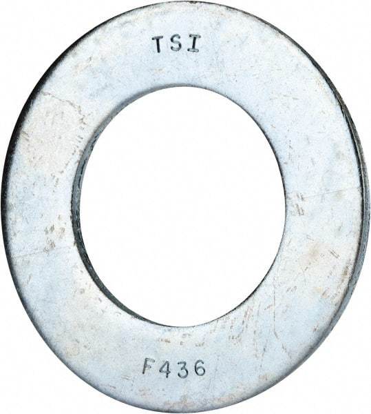 Value Collection - 2" Screw, Grade 8 Alloy Steel SAE Flat Washer - 2-1/8" ID x 3-3/4" OD, 0.196" Thick, Zinc-Plated Finish - Best Tool & Supply