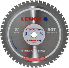 Lenox - 8" Diam, 5/8" Arbor Hole Diam, 50 Tooth Wet & Dry Cut Saw Blade - Titanium Carbide-Tipped, General Purpose Action, Standard Round Arbor - Best Tool & Supply