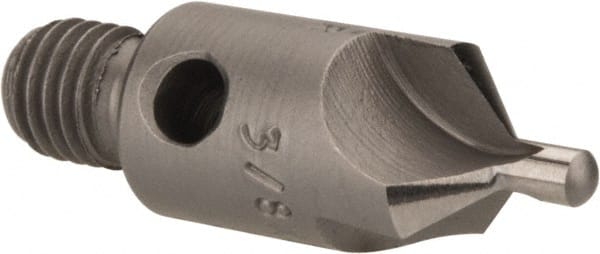 Made in USA - 1-1/8" OAL, 3/8" Head Diam, 3 Flute, 100° Incl Angle, Integral Pilot, Adjustable Stop Countersink - Best Tool & Supply