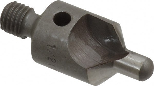 Made in USA - 2-1/2" OAL, 1/2" Head Diam, 2 Flute, 100° Incl Angle, Integral Pilot, Adjustable Stop Countersink - Best Tool & Supply