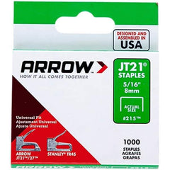 Arrow - 7/16" Wide Galvanized Steel Light-Duty Staples - 5/16" Leg Length - Best Tool & Supply