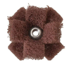 Merit Abrasives - 1-1/2" Diam Medium Density Cross Buff - 2 Plys, 8-32 Thread, Very Fine Grade, 23,000 Max RPM - Best Tool & Supply