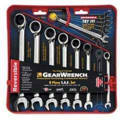 GearWrench - 8 Piece, 5/16" to 3/4", Ratcheting Combination Wrench Set - Inch Measurement Standard, Chrome Finish, Comes in Tray - Best Tool & Supply