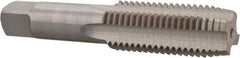 Interstate - 1-8 UNC 4 Flute Bright Finish High Speed Steel Straight Flute Standard Hand Tap - Plug, Right Hand Thread, 5-1/8" OAL, H11 Limit, 0.005" Oversize - Best Tool & Supply