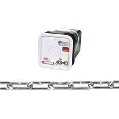 Campbell - #2/0 Welded Straight Link Coil Chain - 520 Lb Capacity, Zinc Plated Finish - Best Tool & Supply