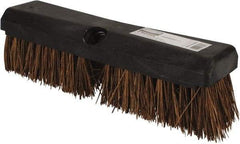 Rubbermaid - 2" Bristle Length, Palmyra Scrub Brush - 10" OAL, Tapered Handle, Brown, Plastic Block - Best Tool & Supply