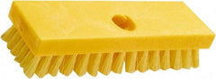 Rubbermaid - 1" Bristle Length, Polypropylene Scrub Brush - 8" OAL, Threaded Handle, Yellow, Plastic Block - Best Tool & Supply