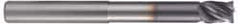 Corner Radius End Mill: 1/2″ Dia, 5/8″ LOC, 0.03″ Radius, 4 Flutes, Solid Carbide 6″ OAL, 1/2″ Shank Dia, Variable ° Helix, AlTiN Coated, Corner Radius End, Centercutting