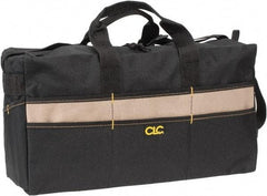 CLC - 17 Pocket Black & Khaki Polyester Tool Bag - 18" Wide x 7" Deep x 9" High - Best Tool & Supply