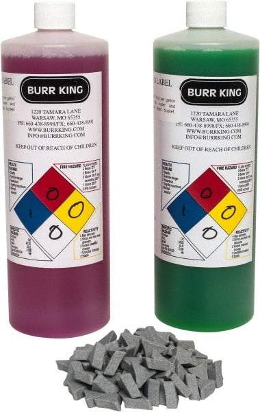 Burr King - Ceramic Carrier, Ceramic Abrasive, Polishing Tumbling Media - Tri-Star Shape - Best Tool & Supply