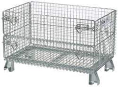 Nashville Wire - 32" Long x 20" Wide x 16" High Steel Basket-Style Bulk Folding Wire Mesh Container - 1,000 Lb. Load Capacity - Best Tool & Supply