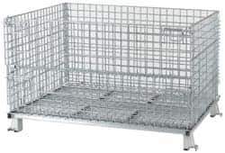 Nashville Wire - 48" Long x 40" Wide x 24" High Steel Basket-Style Bulk Folding Wire Stackable Container - 4,000 Lb. Load Capacity - Best Tool & Supply