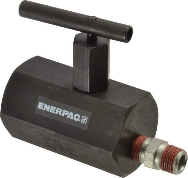 Enerpac - 3/8-18 Inlet Hydraulic Control Valve - 10,000 psi, 4" High x 2-1/4" Wide x 3-1/2" Long - Best Tool & Supply