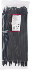 Made in USA - 15.093" Long Black Nylon Standard Cable Tie - 120 Lb Tensile Strength, 1.93mm Thick, 103.19mm Max Bundle Diam - Best Tool & Supply