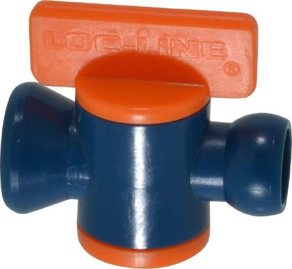 Loc-Line - 10 Piece, 1/4" ID Coolant Hose In-Line Valve - Female to Ball Connection, Acetal Copolymer Body, Unthreaded, Use with Loc-Line Modular Hose Systems - Best Tool & Supply