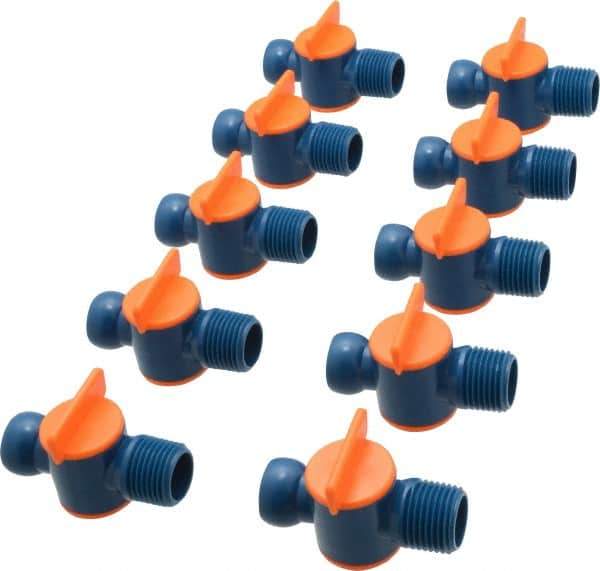 Loc-Line - 10 Piece, 1/2" ID Coolant Hose NPT Valve - Male to Female Connection, Acetal Copolymer Body, 1/2 NPT, Use with Loc-Line Modular Hose Systems - Best Tool & Supply