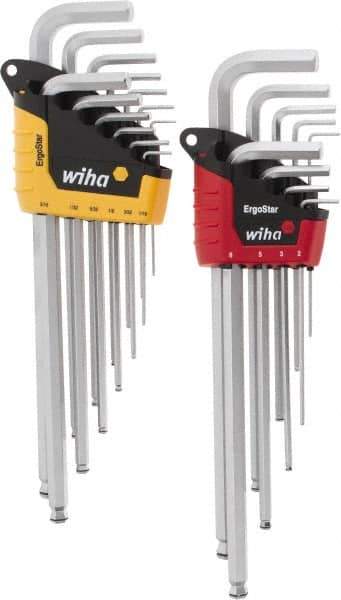 Wiha - 22 Piece L-Key Combo Hex Key Set - Hex Range 1/2 to 3/8", Chrome Vanadium Molybdenum - Best Tool & Supply