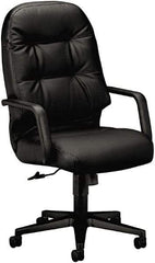 Hon - 25" High Pneumatic Height Adjustable Chair - 22" Wide x 18" Deep, Leather, Memory Foam Seat, Black - Best Tool & Supply