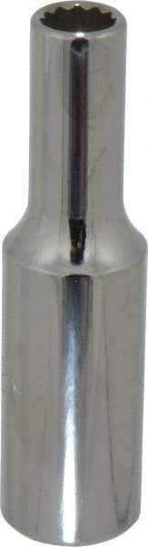 Proto - 3/8", 1/2" Drive, Deep Hand Socket - 12 Points, 3-1/4" OAL, Chrome Finish - Best Tool & Supply