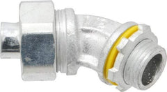 Cooper Crouse-Hinds - 1/2" Trade, Malleable Iron Threaded Angled Liquidtight Conduit Connector - Noninsulated - Best Tool & Supply