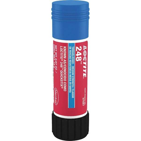 Loctite - 19 g Stick, Blue, Medium Strength Semisolid Threadlocker - Series 248, 24 hr Full Cure Time, Hand Tool, Heat Removal - Best Tool & Supply