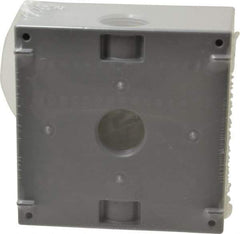 Cooper Crouse-Hinds - 2 Gang, (5) 3/4" Knockouts, Aluminum Rectangle Outlet Box - 4-9/16" Overall Height x 4-5/8" Overall Width x 2-1/16" Overall Depth, Weather Resistant - Best Tool & Supply