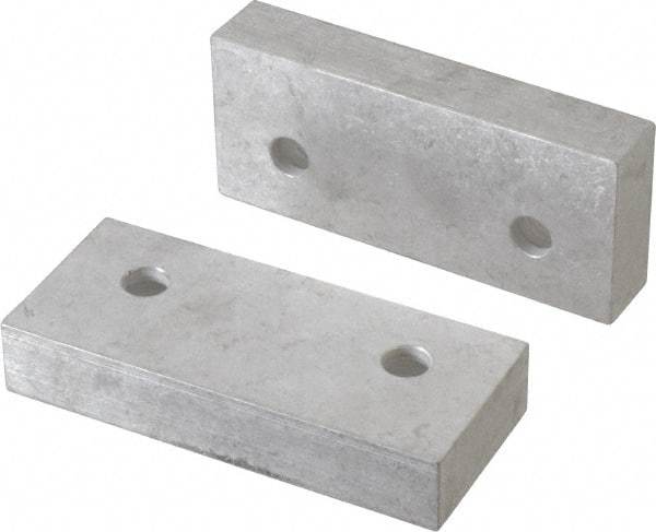 Gibraltar - 4-1/8" Wide x 1-3/4" High x 3/4" Thick, Flat/No Step Vise Jaw - Soft, Aluminum, Fixed Jaw, Compatible with 4" Vises - Best Tool & Supply