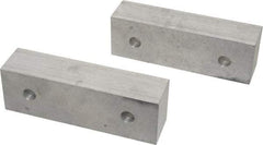 Gibraltar - 6-1/8" Wide x 2" High x 1-1/2" Thick, Flat/No Step Vise Jaw - Soft, Aluminum, Fixed Jaw, Compatible with 6" Vises - Best Tool & Supply