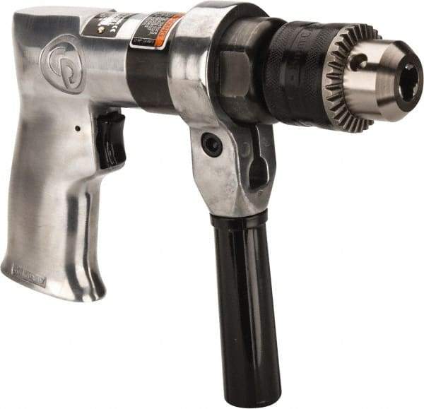 Chicago Pneumatic - 1/2" Keyed Chuck - Pistol Grip Handle, 500 RPM, 1.42 LPS, 3 CFM, 0.5 hp, 90 psi - Best Tool & Supply