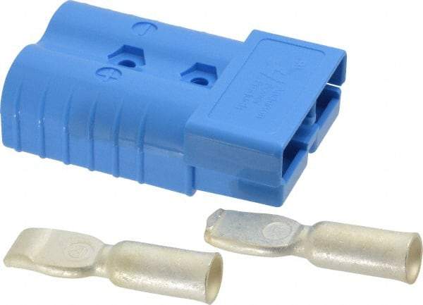 Made in USA - 2/0 AWG, 600 V, 350 A, Battery Connector - Blue - Best Tool & Supply