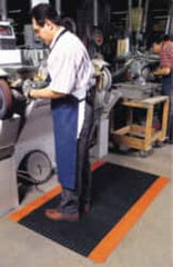 Anti-Fatigue Mat: 900″ Length, 24″ Wide, 1″ Thick, Vinyl, Beveled Edge, Heavy-Duty Diamond Plate, Black, Dry